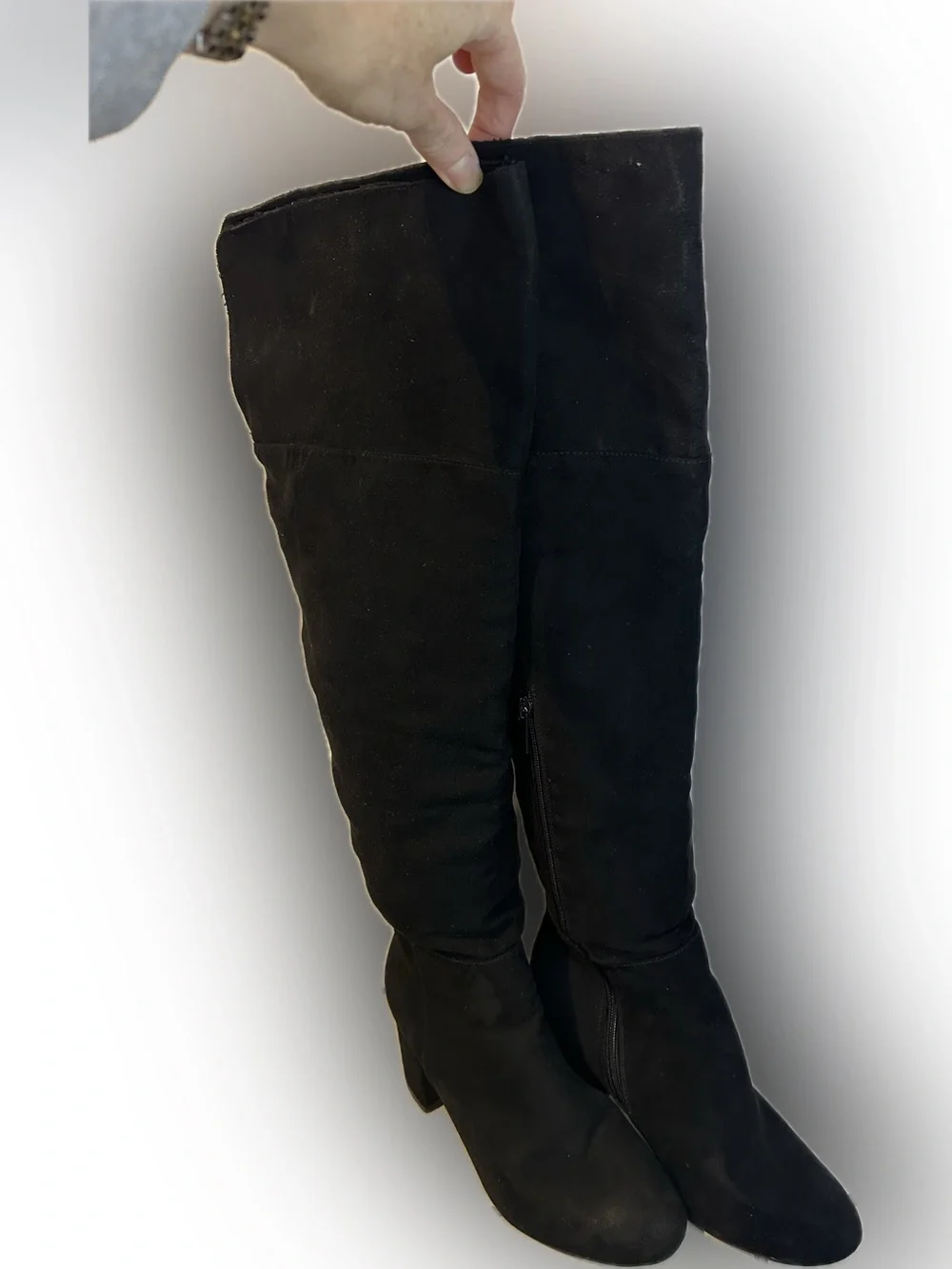 Bamboo Classic Over-the-Knee Black Suede Women's Boots